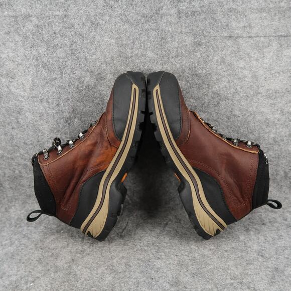 Timberland Shoes Kids 2.5 Hiking Boots Outdoor Leather Ankle Lace Up Brown Black - Picture 10 of 14